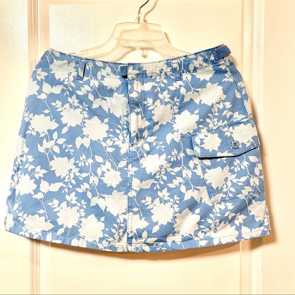 NWOT Light Blue Floral Tropical High-rise Cargo Skort Shorts Skirt XL 16